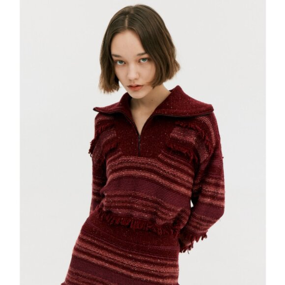 WNDERKAMMER Multi Yarn Knit Zip-up Purple Wool Sweater Top Size Small - Picture 8 of 11